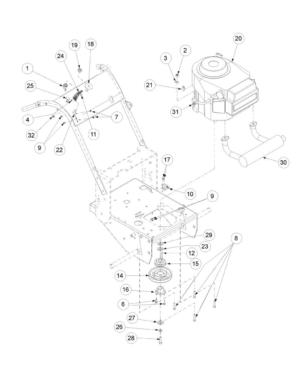 Kawasaki Kai Engine Accessories 13hp Diagram and Parts List for G1332 55AI5GMQ050-WAM Cub Cadet Lawn Mower